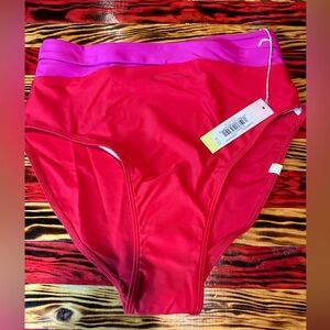 Summersalt Red and Pink High-Waisted Bikini Bottoms